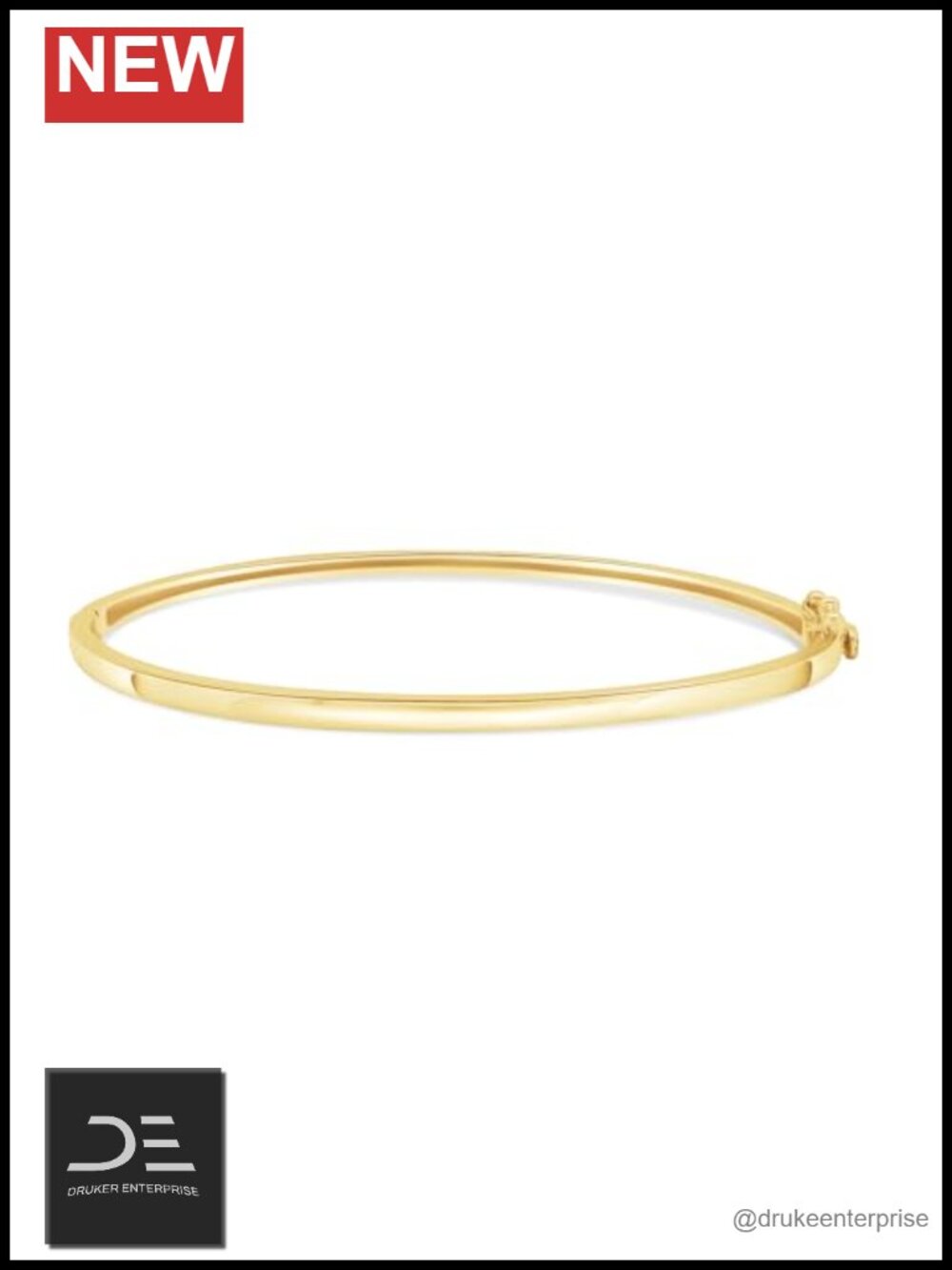 Women's 14k Yellow Gold Plated Solid 925 Sterling Silver Plain Oval Bangle